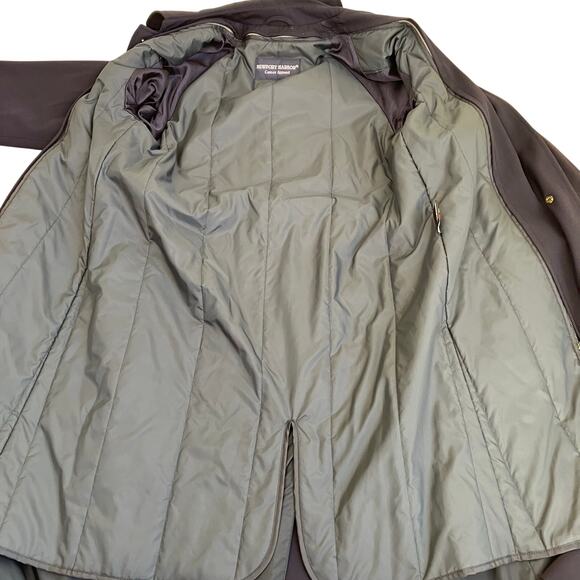 Newport Harbor Womens Sz 8P Vtg Wool Trench Coat Zipout Insulated Lining Navy - Picture 15 of 16